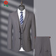 Montagut middle-aged men's suit three-piece suit business casual groomsmen suit groom wedding dress suit jacket 2803 navy two-piece suit two-button double-open M 170 suitable for 100-115 Jin Jin equals 0.5 kg