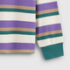 Gap Gap boys winter embroidered logo striped long-sleeved T-shirt children's casual top 839478 purple and green stripes 150 cm (12-13 years old) Asian size