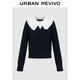 UR HOT 2025 Autumn New Women's College Style Contrast Color Splicing Collar Sweater UYL950236