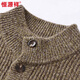 Hengyuanxiang 100% Pure Wool Sweater Men's Autumn and Winter New Casual Real Pocket Sweater Men's Knitted Cardigan Jacket with Buttons for Men Sand Brown XL Recommended 140-160 Jin Jin equals 0.5 kg
