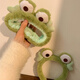 Pei Nanwei cute little frog headband for women to wash their face and apply facial mask, cartoon funny plush headband, winter headband hairpin, 1 small frog headband