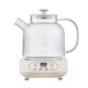 Health pot full glass 0 glue kettle office mini tea maker stew integrated electric kettle home off-white 1.2L with tea drain/0 glue full glass
