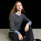 Sancai 2025 new winter round neck sweater long-sleeved simple pullover top slim and versatile M