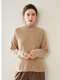 SENLIYA international light luxury high-end cashmere sweater women's half turtleneck pullover sweater loose thickened inner stitching milk white S