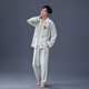 Mrs. Slee Sleep TIGHT pajamas couple wear for one man and one woman spring and autumn 2025 new pure cotton long-sleeved light luxury style striped men's home wear M98395-Men's L