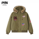 F426 Zhao Lusi's same style winter new American retro hooded fur collar parka cotton jacket military green S