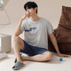 
LangSha Cotton Pajamas Men's Spring and Summer 2025 New High-end Loose Comfort Soft Home Suit Set 16790 L