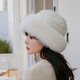 Princess Mink Mink Fur Hat Women's Autumn and Winter Mink Fur Fox Fur Fisherman Hat Mink Fur Straw Hat Winter Fashion Warm Basin Hat Black Princess Hat