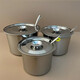 Kamanpai raised stainless steel basin with lid, commercial stall, sauce basin, stainless steel cold mix, household stainless steel sauce basin, stainless steel, non-magnetic stainless steel, white steel, separate lid opening 14cm