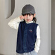 Disney children's vest autumn and winter style boys vest outer wear new boys winter polar fleece vest jacket thickened vest matte pine green 130 cm