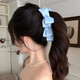 Retro Satin Bow Banana Clip Hairpin High Ponytail Twist Vertical Clip Hair Claw High-end Hair Accessories Black