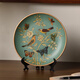 
Apocalypse [Official Direct Sale] Ceramic Dish Ornaments Tira American Country Ceramic Decorative Plates to Check the Living Room Sample 1047 Blue Warbler Blossoms + Stand