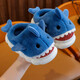 Children's cotton slippers autumn and winter waterproof home indoor non-slip boys cute shark pattern baby kids cotton slippers gray 12 34/35 size inner length 21.5CM