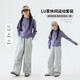 Ikano I.KARNOW Girls Sports Set Children's 2025 New Autumn Clothes Fashionable Autumn Hoodie Sweatshirt Fashionable Two-Piece Set Girls 15267 Gray + 10153 Purple 150