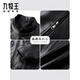 Jiumuwang men's leather jacket short stand collar zipper autumn and winter casual jacket PU leather top middle-aged dad men's jacket black M