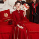 Spring Man Toast Wear Bride Burgundy Chinese Engagement Dress Home Casual Wear 2025 New Small Dress Suit Burgundy M