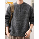 JEEP Jeep Henry Collar Sweater Men's 2025 Autumn and Winter Lazy Style Base Layer Thickened Sweater Men's 25005 Navy Blue Jeep Official M_90-110Jin Jin is equal to 0.5 kg