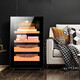 Shantou Lincun 65C temperature controlled humidifying cigar cabinet mini small household cedar wood electronic red wine cabinet cigarette cabinet 65C ordinary moisturizing model black