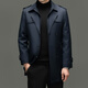 Windbreaker autumn and winter new business casual coat jacket for men with wool + cotton removable liner, three wears in one suit, blue with removable liner 4XL (195)