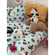 Mercury series ins cool leopard print cat milk velvet thickened four-piece set dopamine double-sided coral velvet quilt cover cartoon three-piece set velvet-mixed leopard print cat blue 1.2m bed sheet three-piece set (quilt cover 150*200cm)