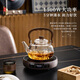 Yipot Tea Making Teapot Set Electric Ceramic Stove Tea Maker Office Glass Tea Kettle Boils Water Electric Ceramic Stove Can Keep Tea Set Wood Grain Color High-End Digital Display Stove + 1.1L Lift Lift Kettle