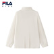 FILA anti-static children's clothing long-sleeved T-shirt 2025 winter new tops for girls, middle and large children, water milky white-IV 170