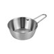 304 stainless steel Korean rice wine bowl, rice bowl, rice wine bowl with handle, special hot and cold wine bowl for restaurants, cooking bowl 304 rice wine bowl - with single handle - natural color 12CM