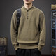 Kangaroo (DAISHU) American old money style tough guy Henry collar sweater for men winter new high-end retro long-sleeved bottoming sweater trend 2320 rich green sweater XL suitable weight 135-150Jin Jin is equal to 0.5 kg