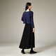 Late White 2025 Winter Premium Casual Sweater Temperament Loose Round Neck Wool Solid Color Sweater Women Dark Blue L