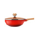 Fat Donglai's same style housewarming gift red micro-pressure wok non-stick pot household medical stone flat-bottomed wok non-stick kitchen utensils 32 gradient color octagonal pot + silicone spatula