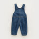 Baby soft denim overalls plus velvet winter overalls for boys and girls thickened velvet outer wear one-piece baby pants blue plus velvet thickening 100 cm