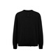 CHINISM Red Dust Anti-pilling Micro Loose Henley Neck Sweater Winter Men's Sweater Black S