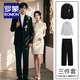 ROMON Chinese style camellia embroidered single button suit suit for men Korean style groom wedding banquet new Chinese style single suit black jacket + pants + stand collar shirt 2XL (recommended 171-195 Jin Jin equals 0.5 kg)
