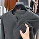 TOMMY JEANS Tommy Henry Collar Sweater Men's Fall 2025 New Simple Mature Stable Design Soft Waxy Bottoming Top Oatmeal Gray XL