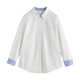 Chuyu pure cotton long-sleeved shirt for women 2025 autumn new style stitching plaid design niche shirt commuting top off-white L