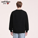 Charles Heart Simple Retro Cardigan Button Sweater for Men and Women Autumn and Winter Embroidered Sweater Couple Tops Black M