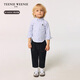 Teenie Weenie Kids 25 spring and summer long-sleeved striped shirt for boys and girls, pink 90cm