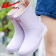 Pull-back rain boots for women all seasons waterproof non-slip short boots non-slip rain boots rubber shoes water shoes work shoes fashion HXL013 light purple 37