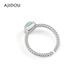 AJIDOU Ajidou ring for women is a 25 silver ring fashion accessory silver + blue 0