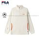 FILA KIDS Children's Clothing Boys' Sweaters 2025 Winter New Children's Velvet Warm Pullover Top Official Authentic Pear Blossom White-IV M 140c