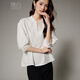 Late White New Product 2025 Autumn Generous Top Chic Versatile Fashion Temperament Skin Friendly Commuting Shirt Women White M