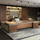 Qiheng (XIIBLC) solid wood desk boss desk 2025 new black walnut executive desk general manager office furniture high-end 2.0 meter desk FAS grade ash