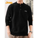 JEEP Jeep Henry Collar Sweater Men's Solid Color Inner Sweater 2025 Autumn and Winter Pullover Bottoming Sweater Men's 25001 Gray Jeep Official M_90-110Jin Jin equals 0.5 kg