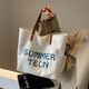Carany canvas bag women's large capacity 2025 new bag daily commuter versatile shoulder bag summer casual tote bag khaki color [upgraded thickened fabric_shipment insurance_