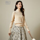 Late White New Product 2025 Winter Wool Fashion Simple Casual Warm Sweater Temperament Turtleneck Sweater Women Beige M