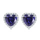 Reza quality 925 silver European and American gemstone love earrings for women colorful zircon heart-shaped earrings silver earrings high 925 silver tanzanite blue December