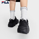 FILA official women's shoes pea plus velvet shoes dad shoes 2025 winter new casual thick-soled sports shoes black-BK 37.5