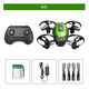 Mini drone, quadricoptère 2,4 G résistant aux chutes et anti-collision, jouet pour enfants télécommandé à rotation et culbutage à 360 ° XD2mini drone - vert, boîte de couleur exquise + sac d'accessoires + instructions 1 batterie 1