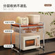 Solid wood microwave oven rack kitchen rice cooker shelf countertop household multi-functional appliance oven storage bracket large medieval microwave oven rack