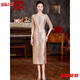 Shisi high-end mother-in-law wedding dress spring new champagne color wedding mother wedding dress can usually be worn in autumn champagne color XL recommended 115-124 Jin Jin equals 0.5 kg